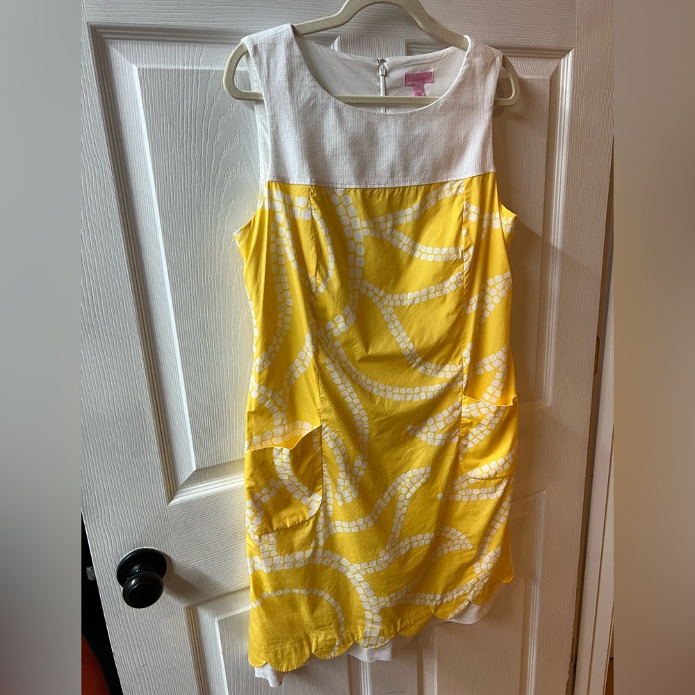 Lilly Pulitzer Yellow and White Casual Dress